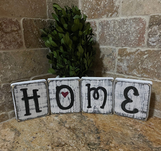 Home Decor. Rustic handmade decorative wood blocks.